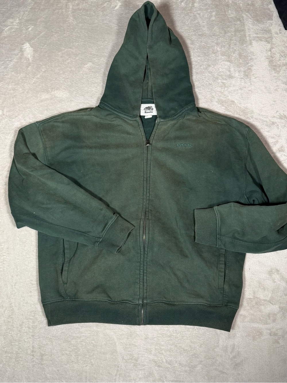 Roots Men's Forest Green Full-Zip Hoodie Sweater